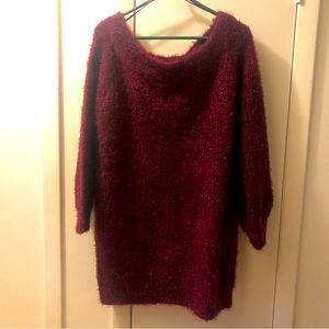 Woman’s Snail Burgundy furry Sweater size L